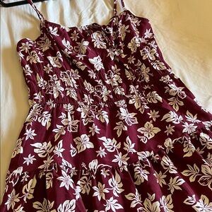 Floral Burgundy Dress